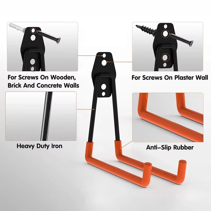 Gardening Tools Organiser - ガレージ収納用ユーティリティフック、ガレージガーデンツールオーガナイザー、吊り下げ式ユーティリティウォールマウントフック、頑丈なツール収納オーガナイザー