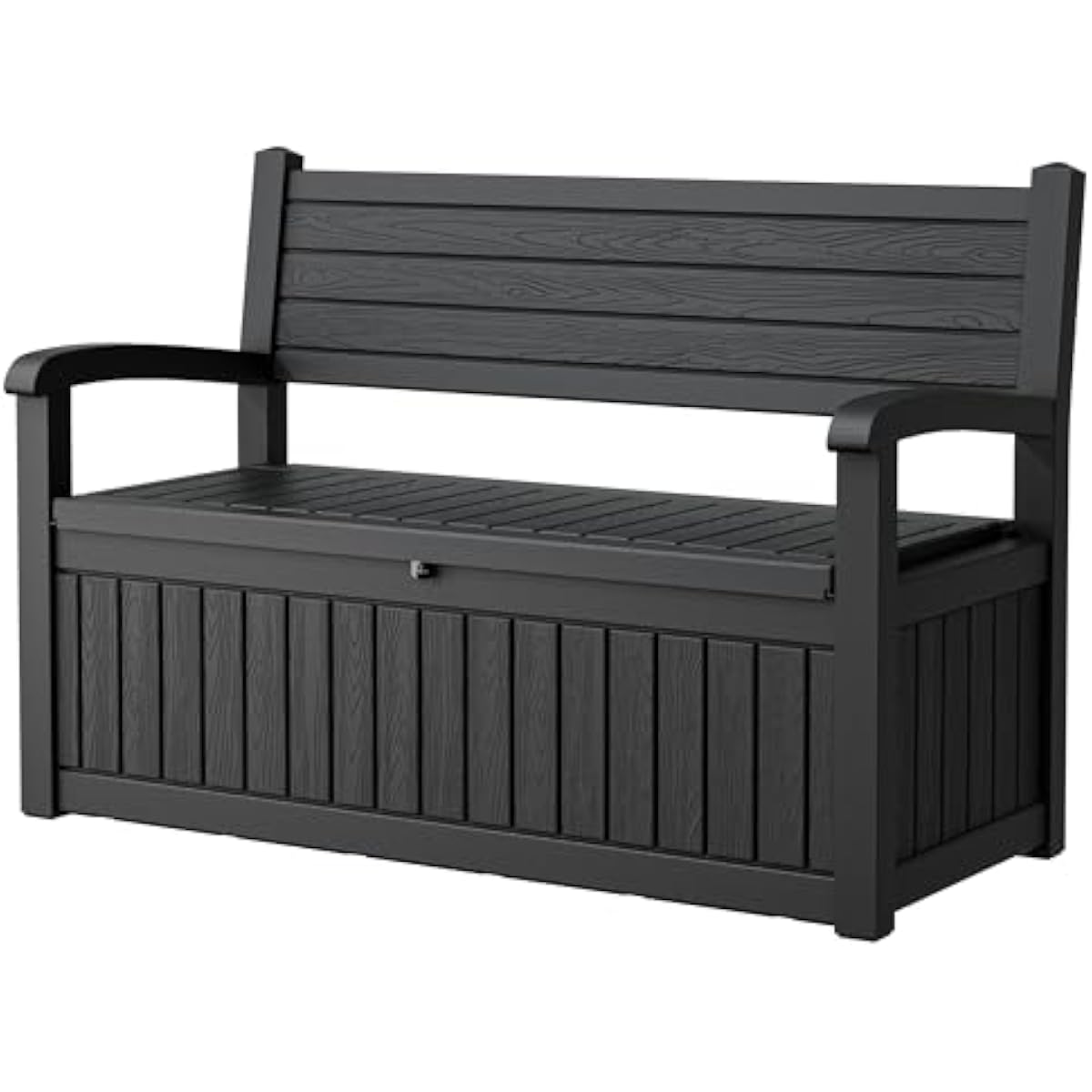 Gardening Tools Box - 80ガロン容量の屋外収納ベンチ、防水加工の樹脂製、鍵付き、庭用具やクッションを収納できるパティオ家具。