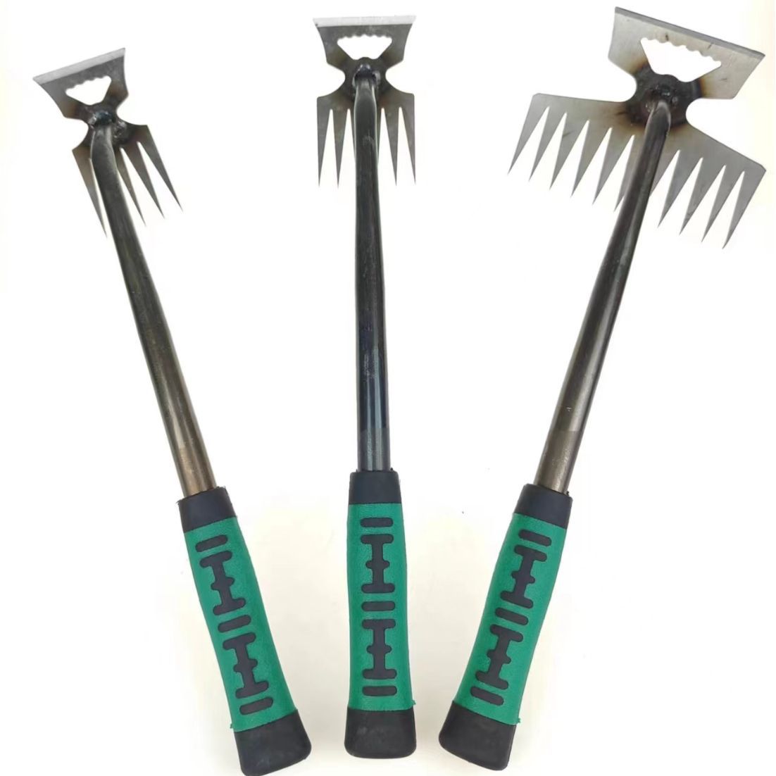 Gardening Hand Tools Yard - 2-in-1ガーデンレーキと雑草抜きシャベルハンド発根ツール、5/6/11歯オプション付き、庭の芝生庭のガーデニング緩い土壌用