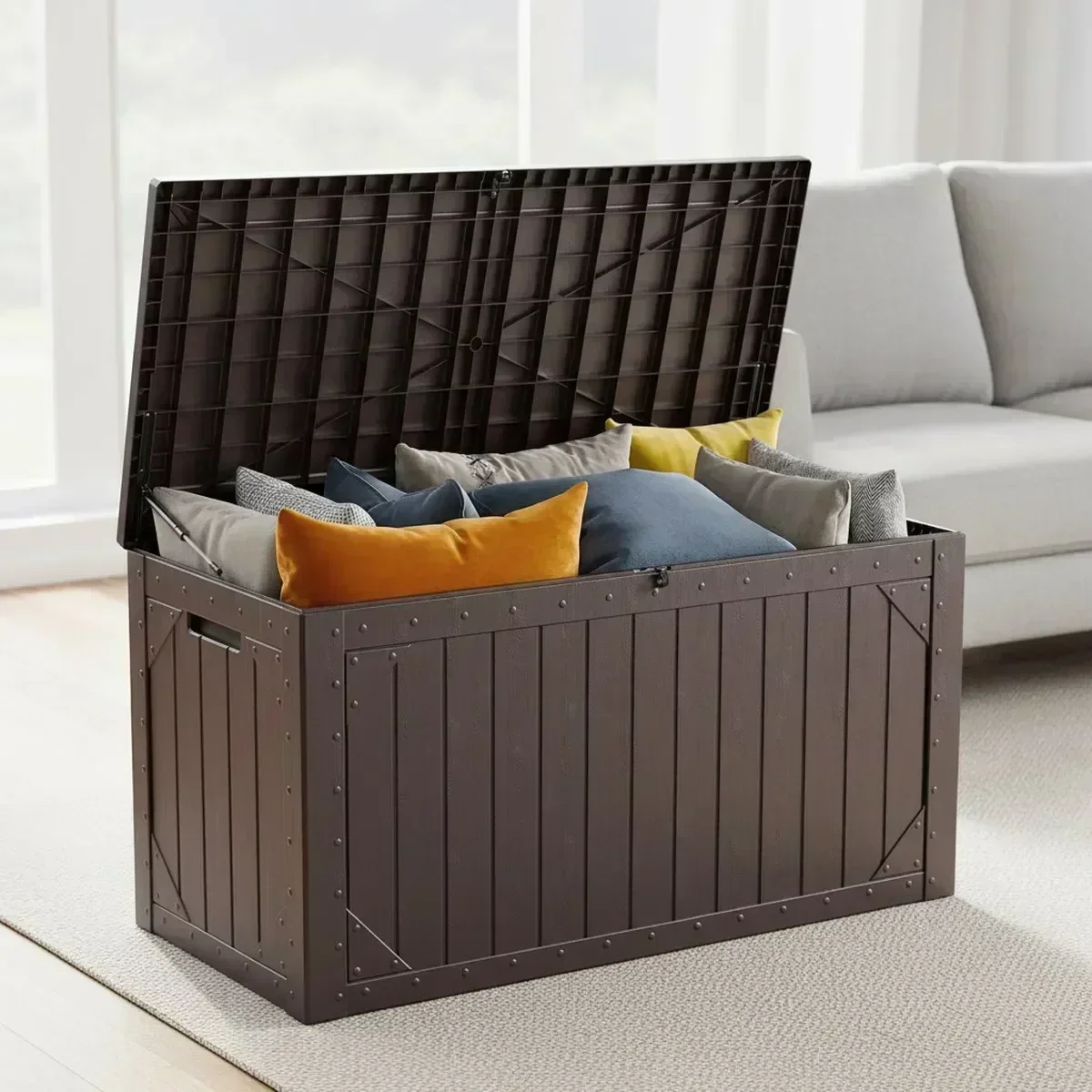 Gardening Tools Box - 大型防水パティオ収納デッキボックス、樹脂製屋外ガーデンツールコンテナオーガナイザー