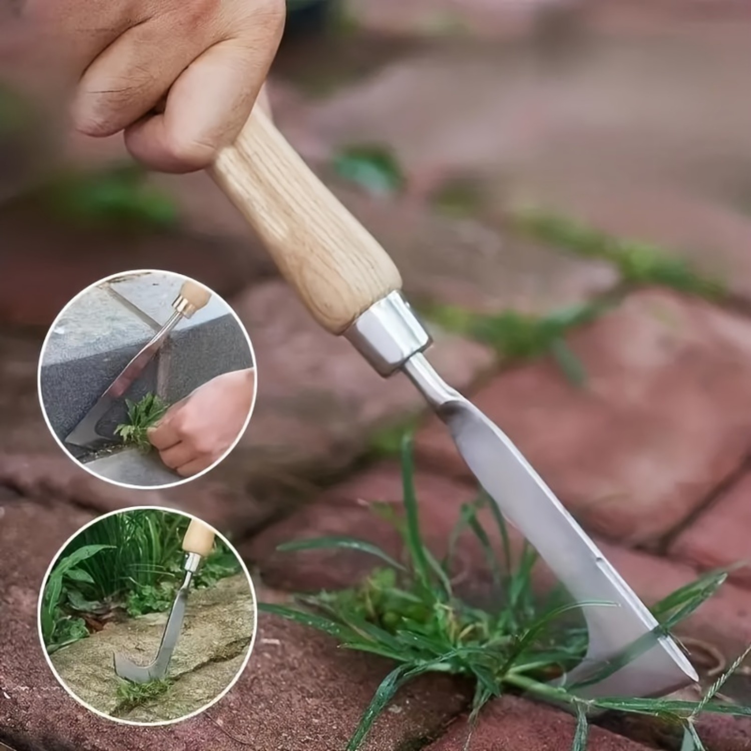 Gardening Hand Tools Yard - ステンレス鋼の隙間除草ツール、L字型多目的ガーデンハンドツール、13.5インチ、庭、パティオ、私道の雑草の除去用