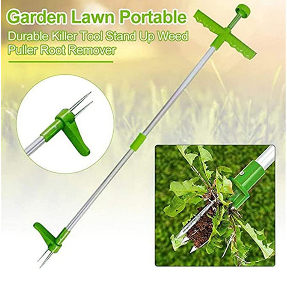 Gardening Tools For Weeds - 手動耐久性のあるキラーツールスタンドアップ雑草抜き根除去多機能庭の芝生ポータブルアルミハンドル曲がらずに