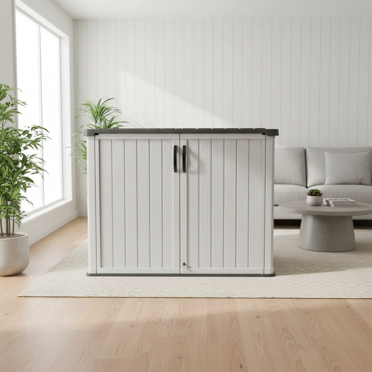 大型プラスチック製屋外収納庫、鍵付き防水ガーデンツールボック - Gardening Tools Box のレビューと価格