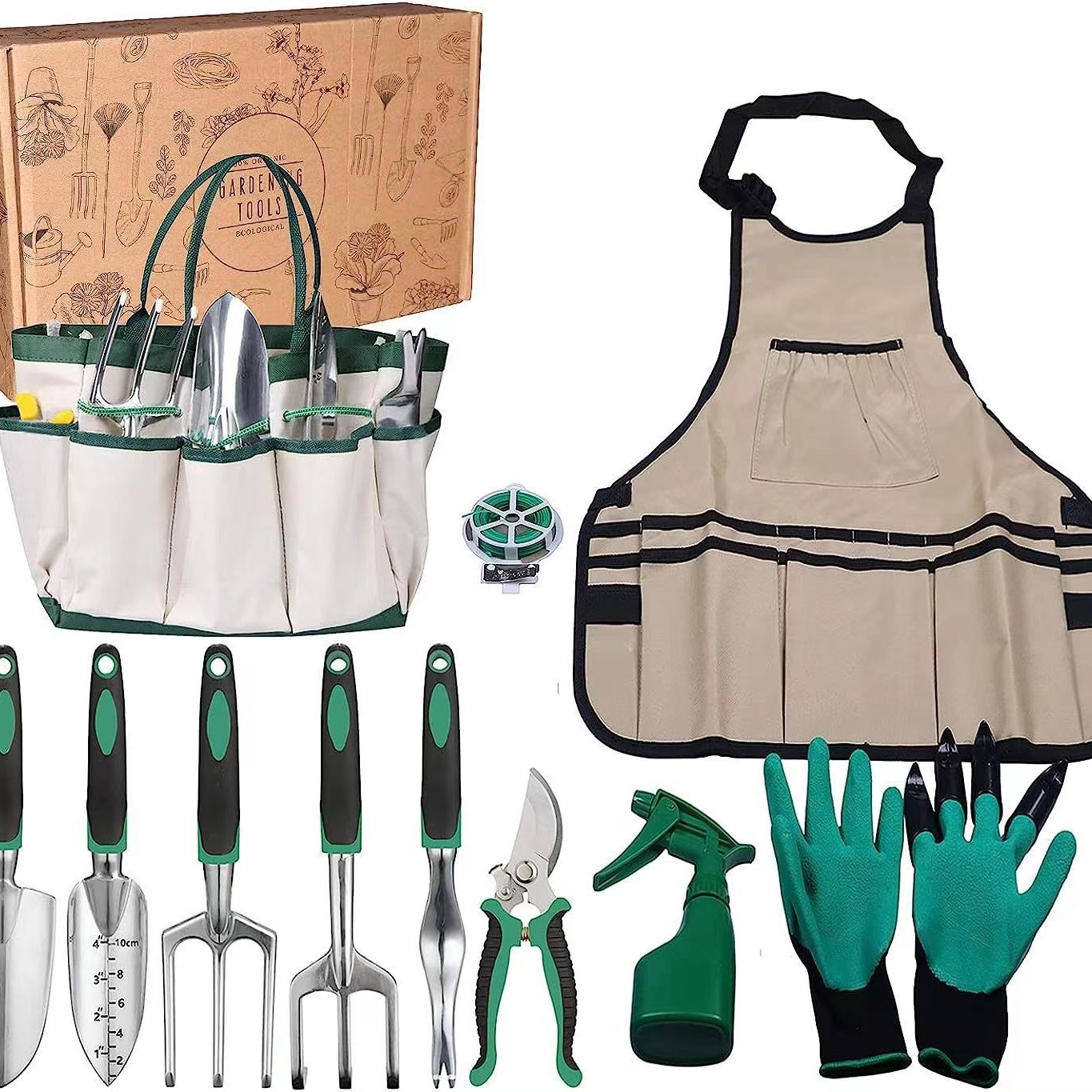 11個入りガーデンツールセット アルミ合金製ステンレス鋼シャ - Gardening Tools Box のレビューと価格