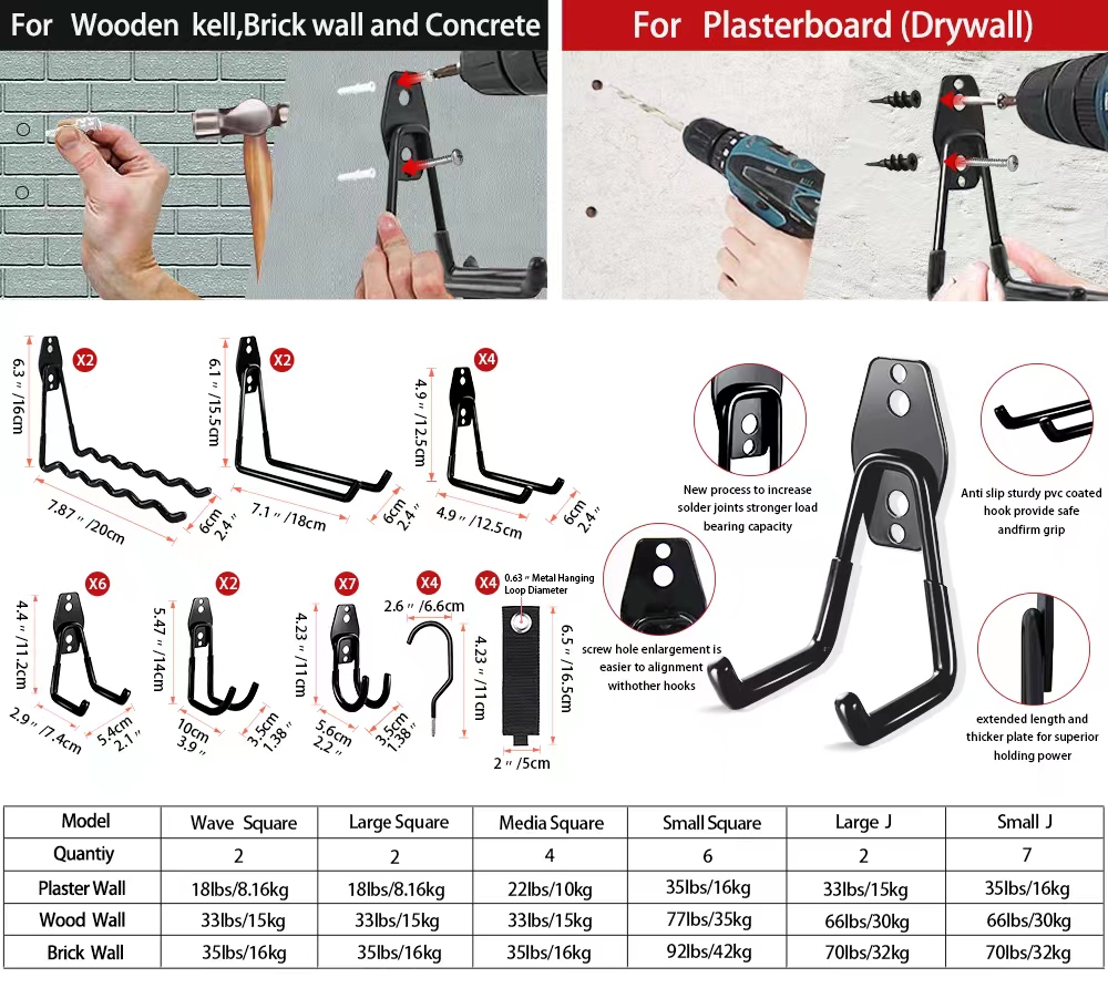 ヘビーデューティ金属フックガレージオーガナイザー壁マウント滑 - Gardening Tools Organiser のレビューと価格