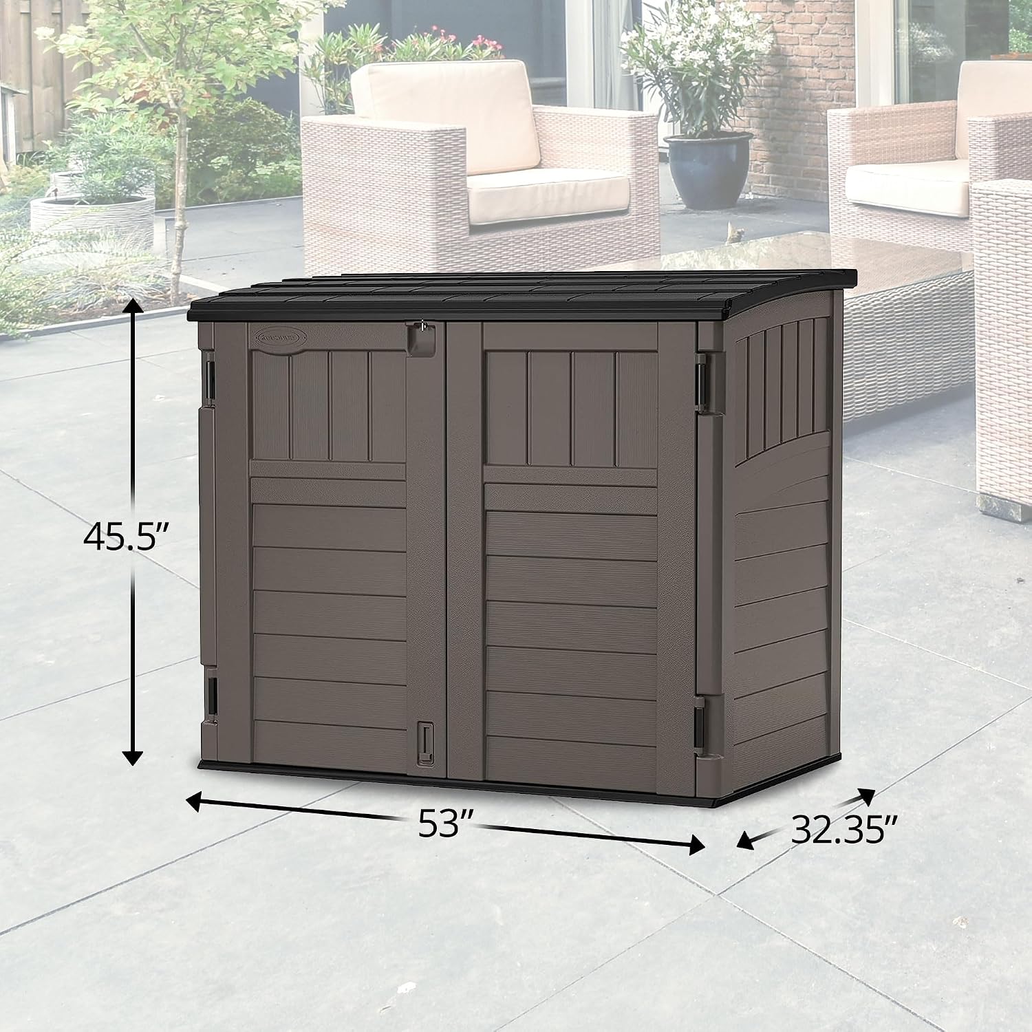 屋外収納庫 庭用 横型 ポータブル ユーティリティデッキキャ - Gardening Tools Box のレビューと価格