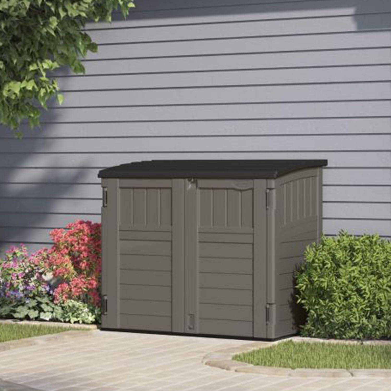 屋外収納庫 庭用 横型 ポータブル ユーティリティデッキキャ - Gardening Tools Box のレビューと価格