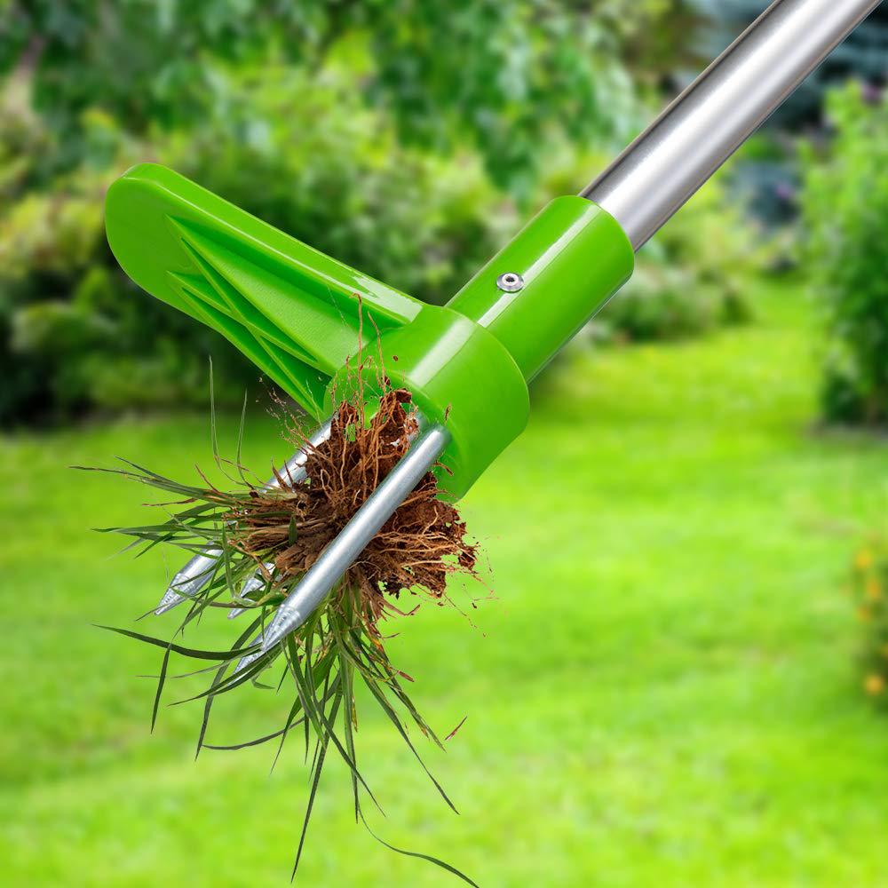 手動耐久性のあるキラーツールスタンドアップ雑草抜き根除去多機 - Gardening Tools For Weeds のレビューと価格