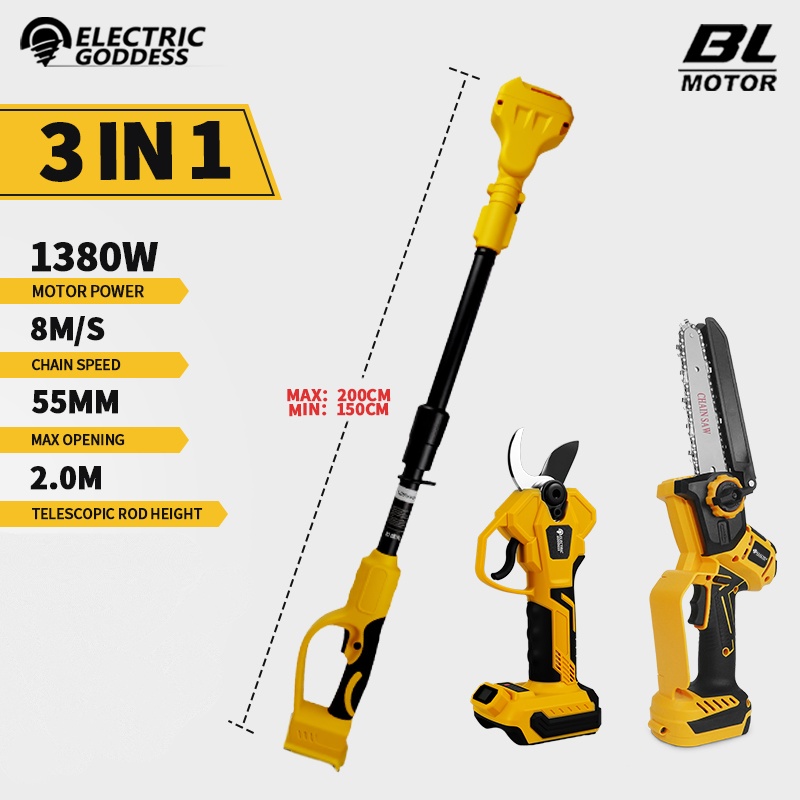 ブラシレス6インチ電動チェーンソー伸縮式ポール剪定ばさみ高枝 - Gardening Tools Usa のレビューと価格