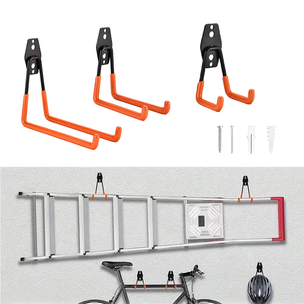 頑丈な壁掛けメタルフックガレージオーガナイザー自転車はしごハ - Gardening Tools Organiser のレビューと価格