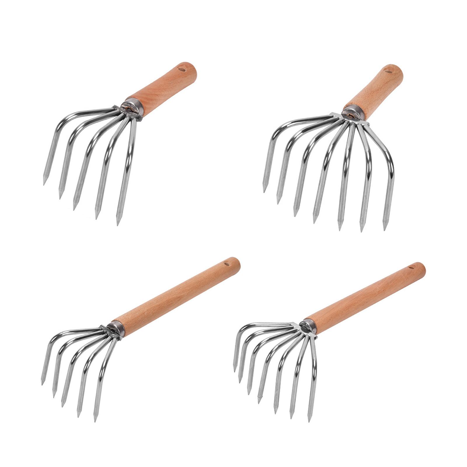 手用熊手 耕運機 ステンレス製爪 軽量 掘削用 木製ハンドル - Gardening Hand Tools Yard のレビューと価格