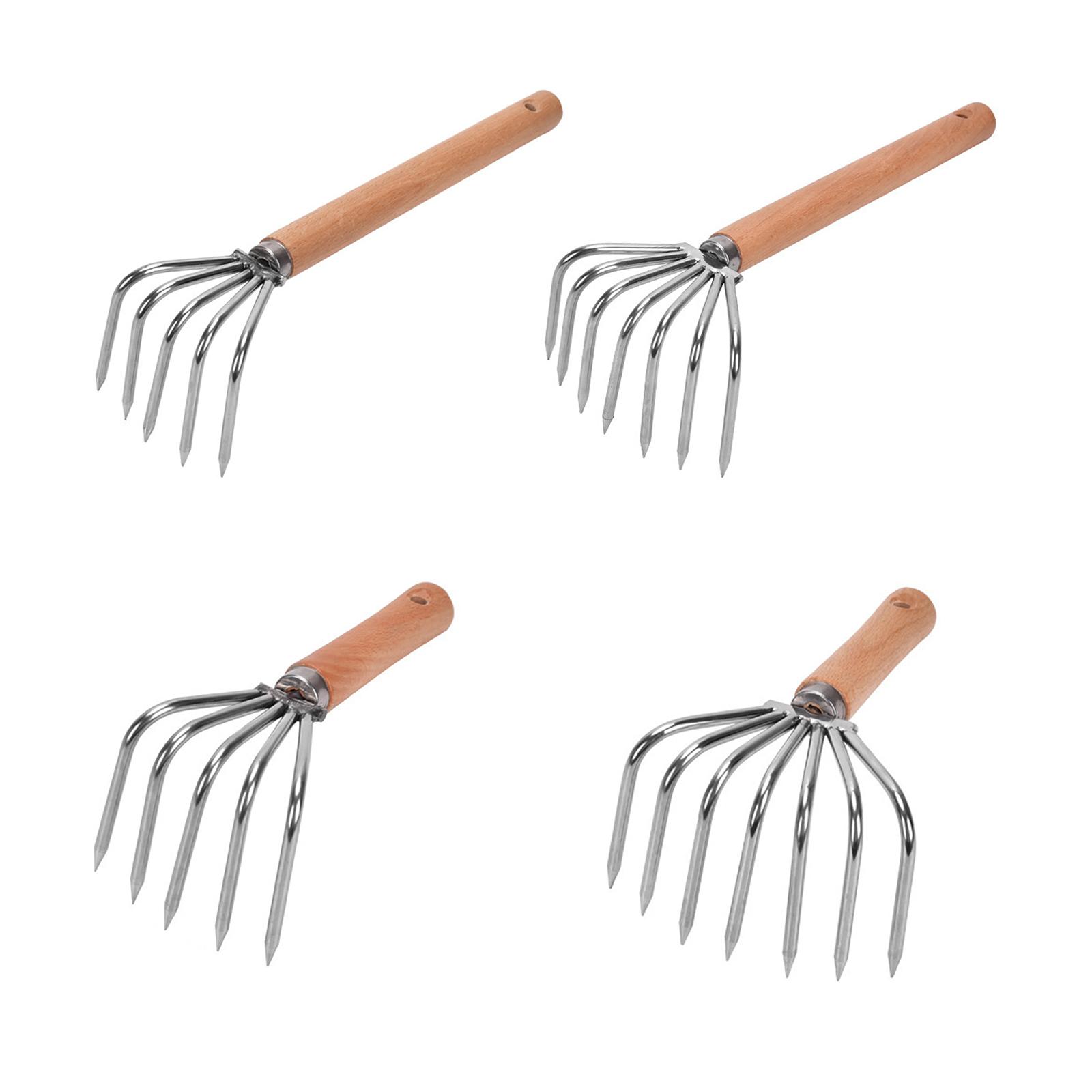 手用熊手 耕運機 ステンレス製爪 軽量 掘削用 木製ハンドル - Gardening Hand Tools Yard のレビューと価格